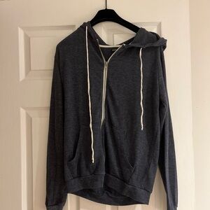 Brandy Melville Gray Zip-Up Hoodie